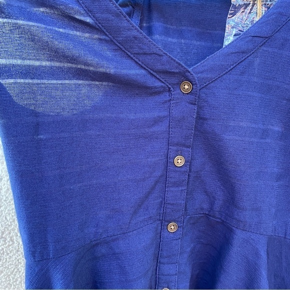 NEW True Craft Southern Roadtrip 3 Tiered Peplum Raw Hem Cap Sleeve Top Sz XS - Picture 3 of 10